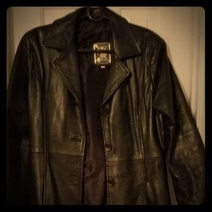 Womens Medium, west indian 3/4 black real leather